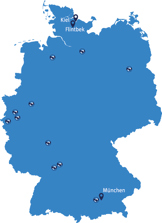 Gruler & Cleve Standorte in Kiel, Flintbeck und München